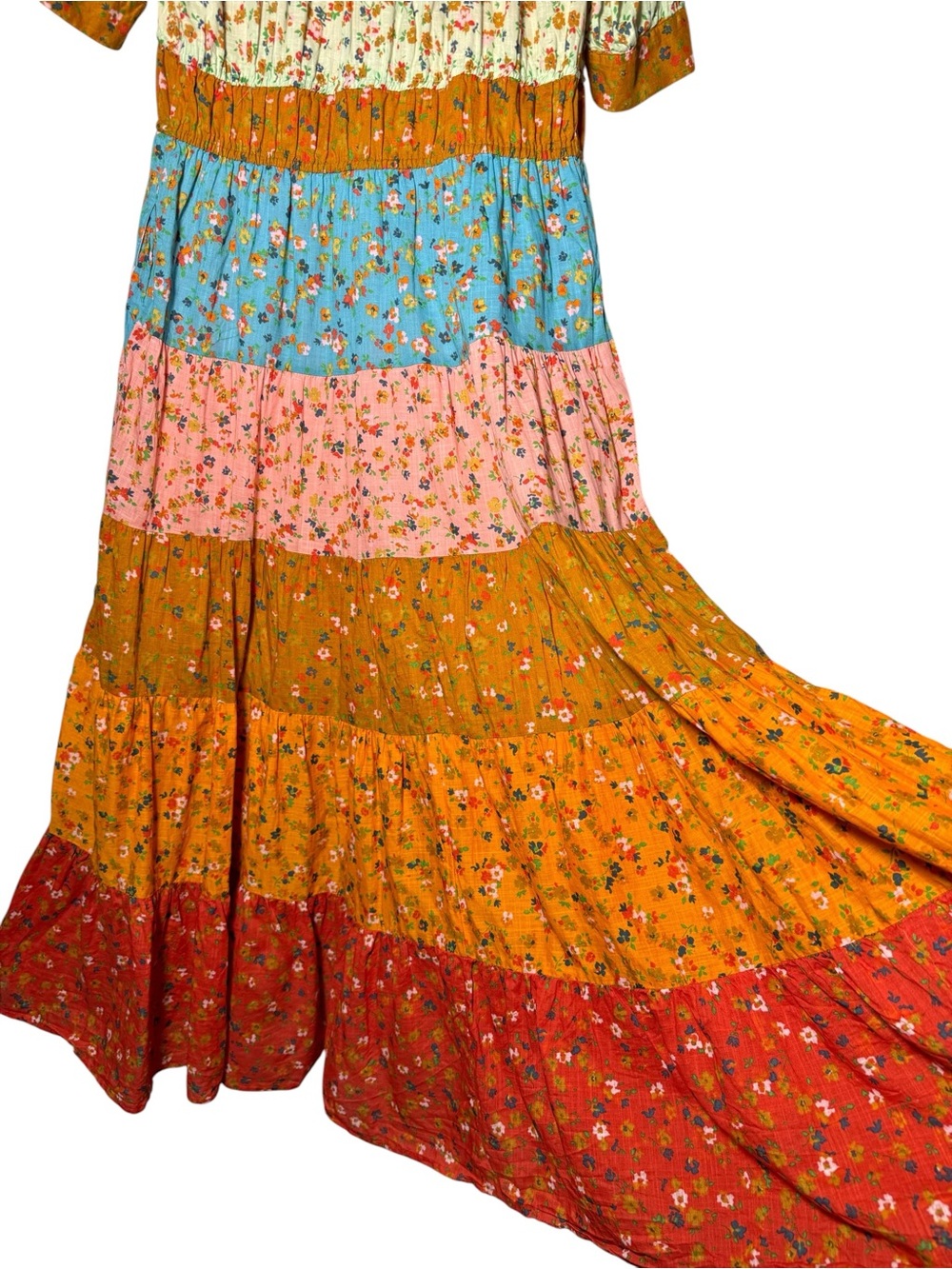 Anthropologie Tiered & True Floral Maxi Dress Size Medium - Picture 9 of 11